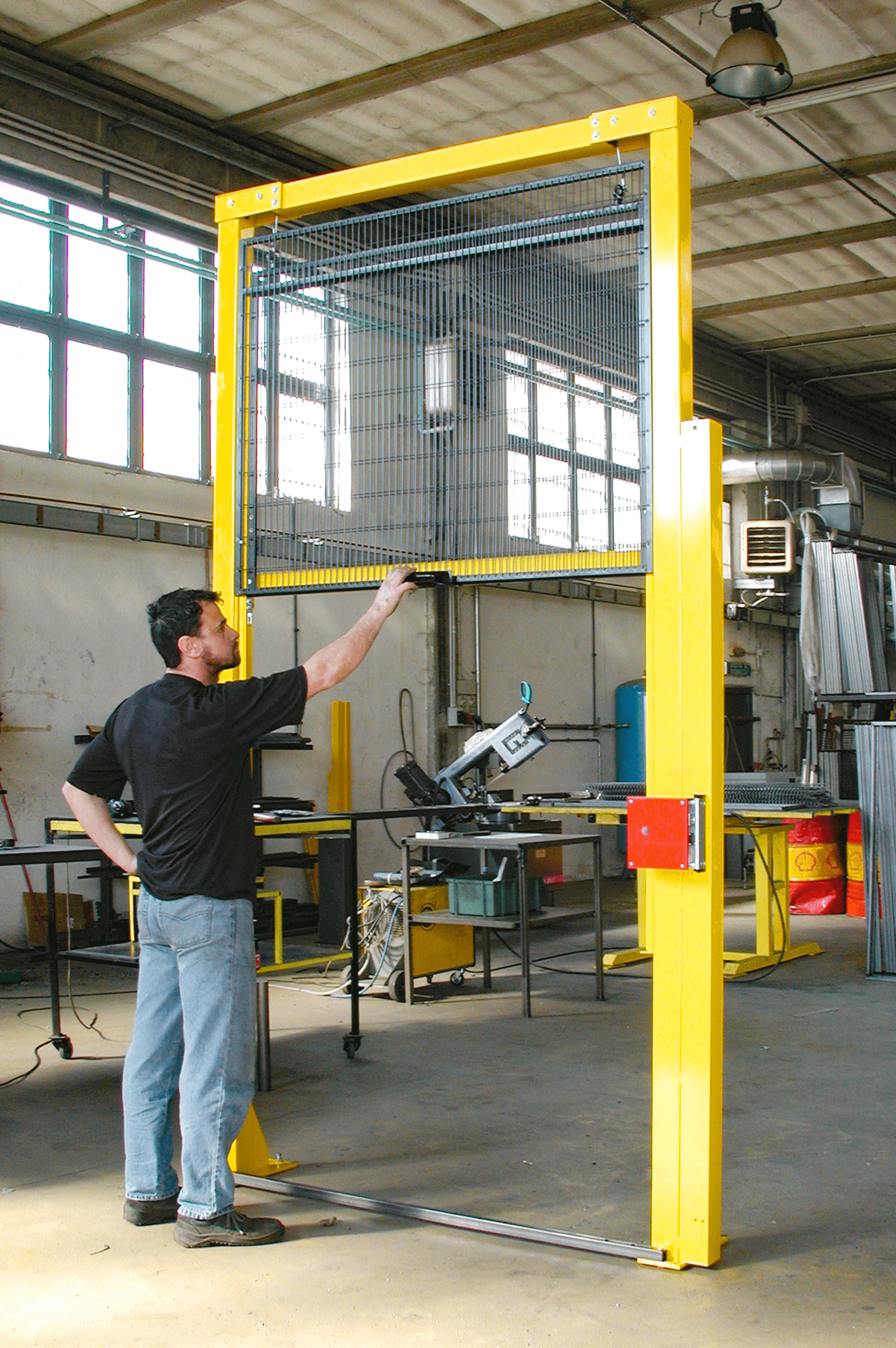 Cartello Sicurezza Porta Vsafety 22001bj-r - "Push Bar Per Aprire" Su Plastica Rigida Verde, 450x150 Mm, Norma EN ISO 7010