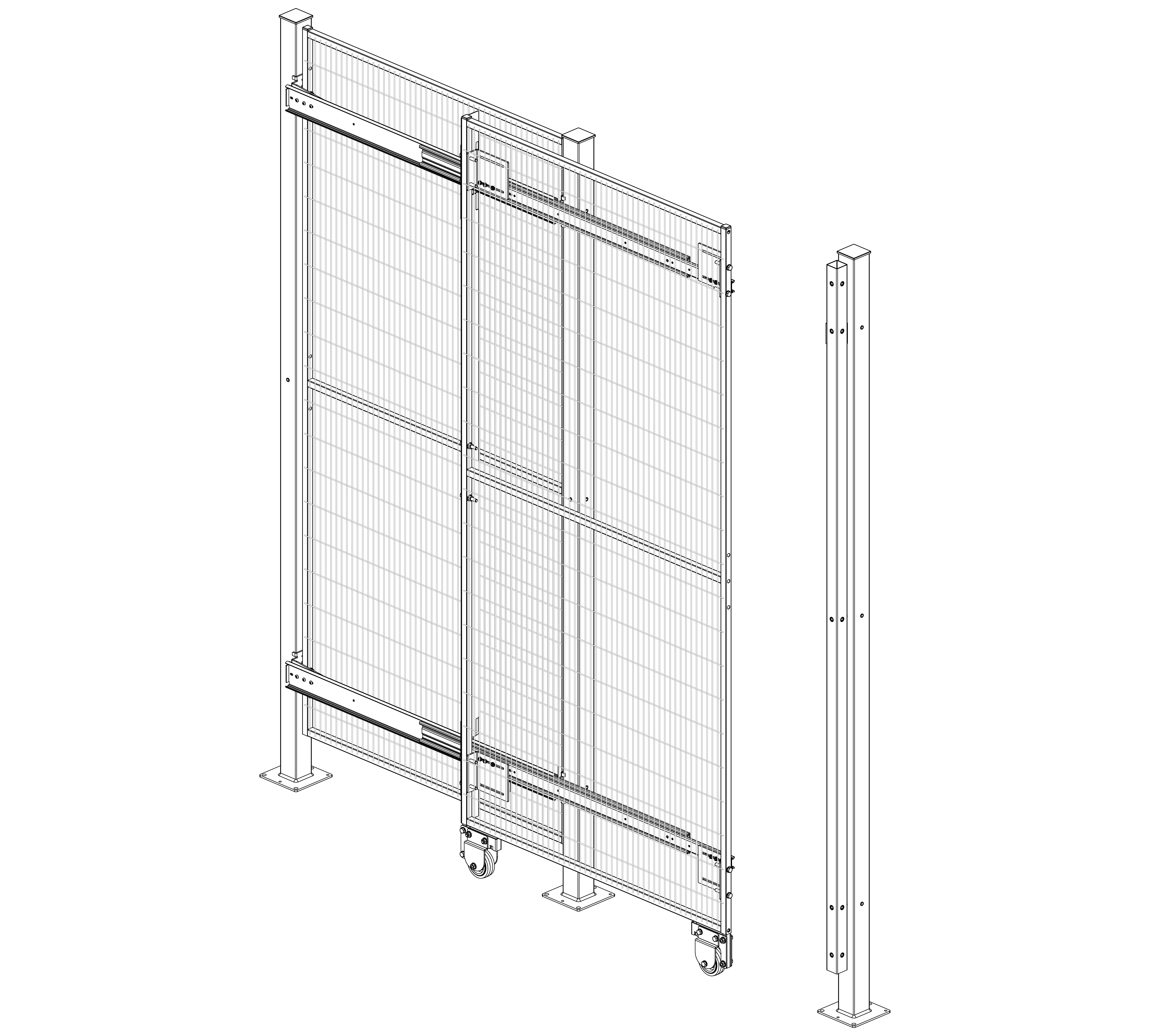 Porta Scorrevole Guida Telescopica TX per sicurezza perimetrale macchine