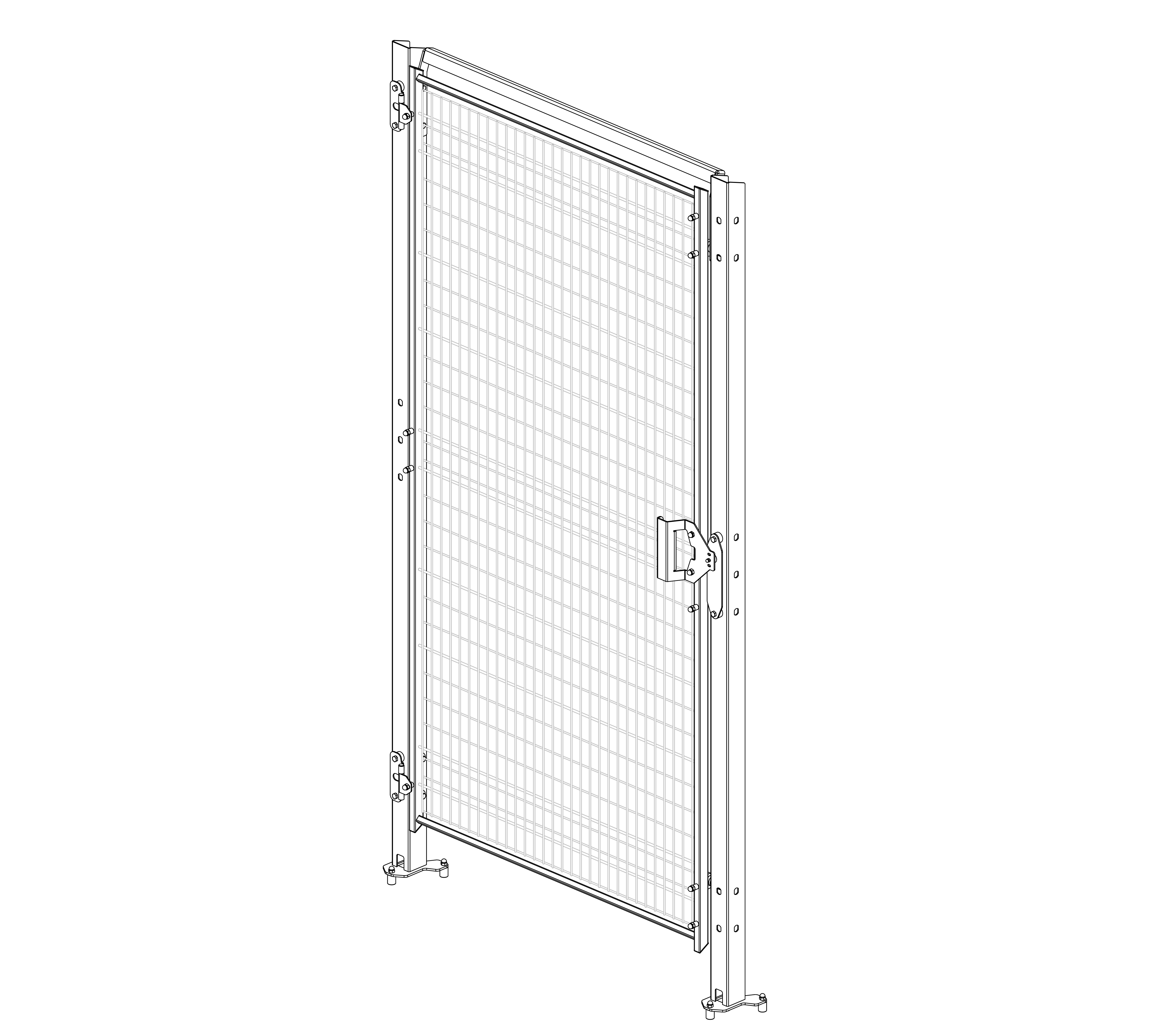 Disegno tecnico della Porta battente singola dei Ripari Industriali in acciaio Inox Satech BlueGuard