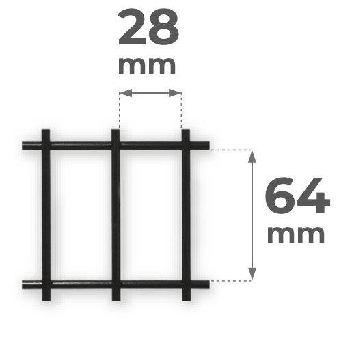Pannello Satech senza telaio: apertura della maglia rete di 28x64 mm