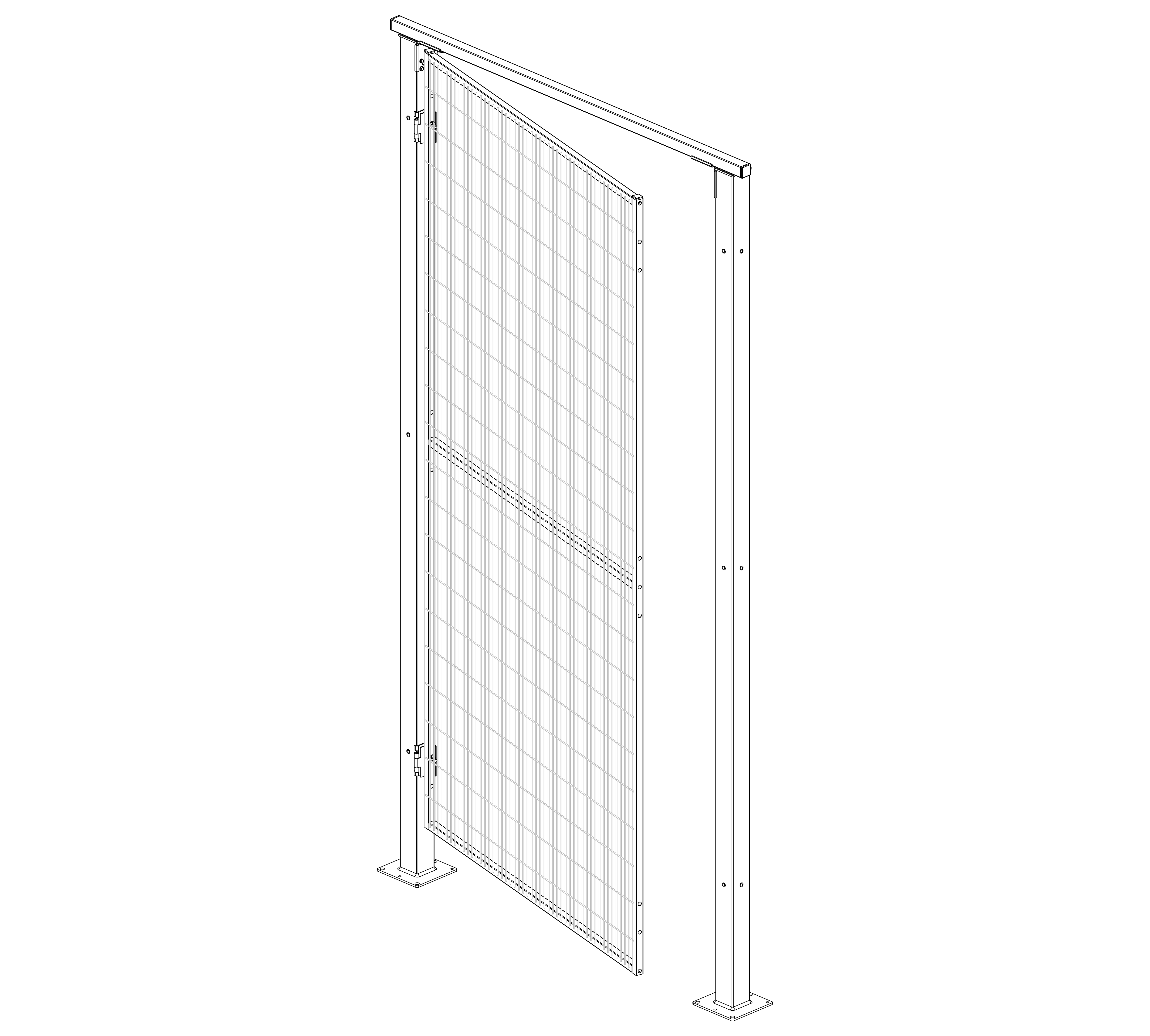 Disegno tecnico della Porta battente singola di Satech