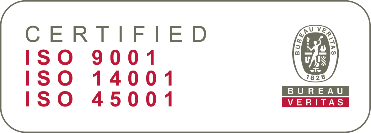 Color logo of the ISO 9001, ISO 14001 and ISO 45001 Certifications acquired by Satech