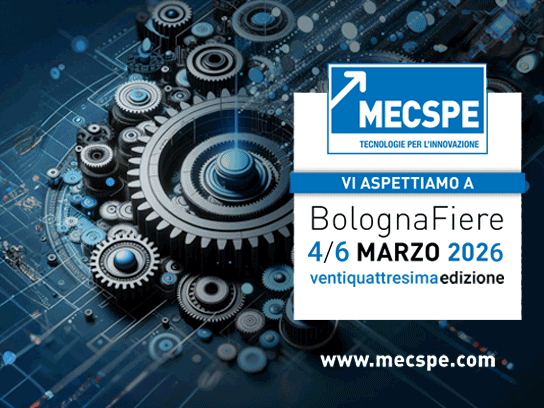 Banner della fiera MECSPE 2026 (Bologna, Italia)